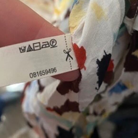 Anthropologie Printed Stappy Beaded Neck Tie Oversized Beach Mini Coverup Dress - Picture 11 of 14